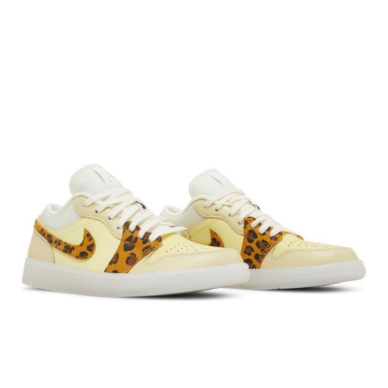 Air Jordan 1 Lav Gul Hvit Leopard Damesko