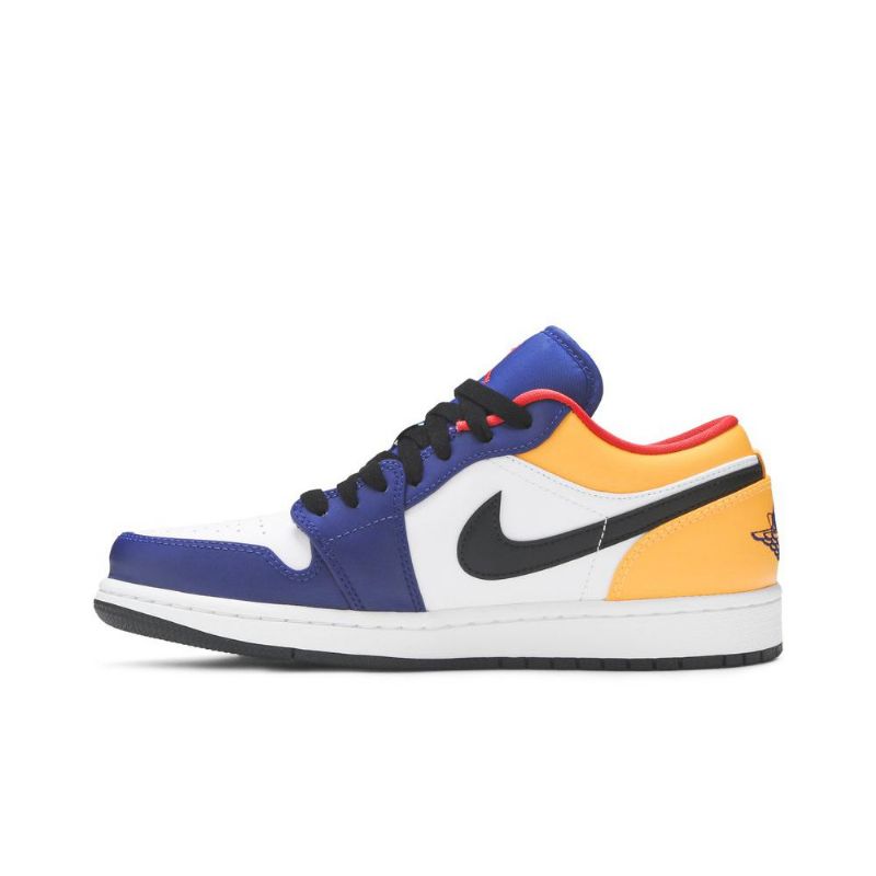Air Jordan 1 Lav Hvit Blå Oransje Svart Herresko