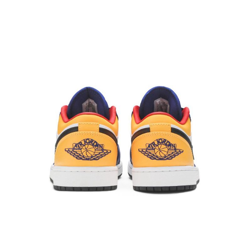 Air Jordan 1 Lav Hvit Blå Oransje Svart Herresko