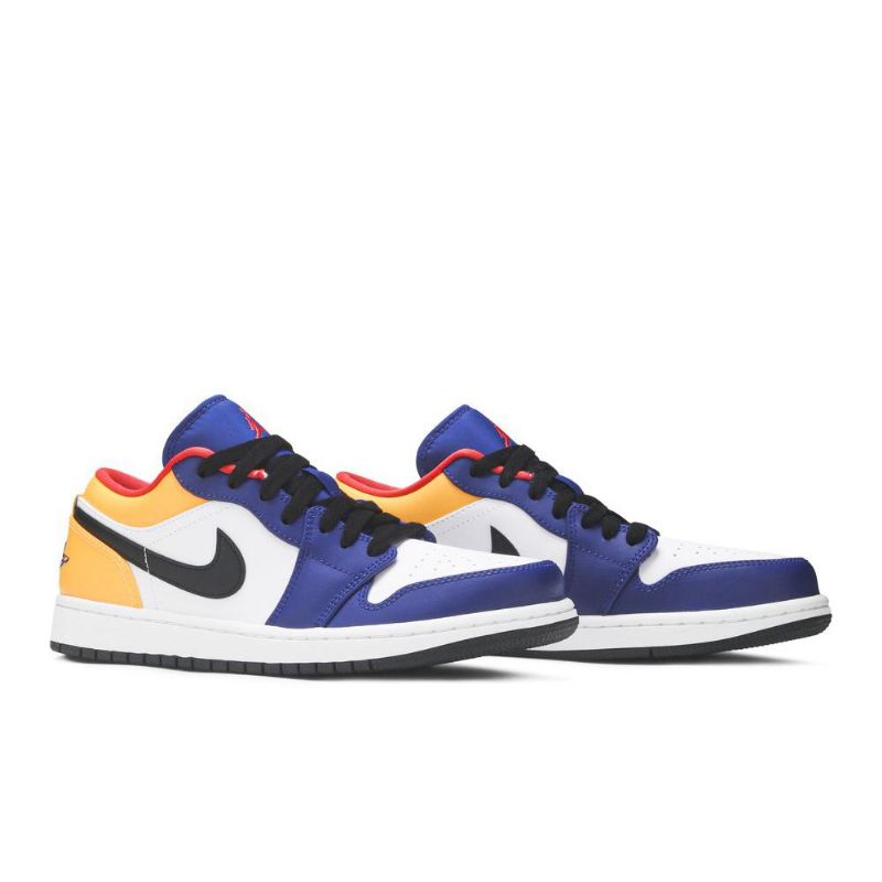 Air Jordan 1 Lav Hvit Blå Oransje Svart Herresko