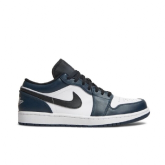 Air Jordan 1 Lav Hvit Blå Svart Herresko