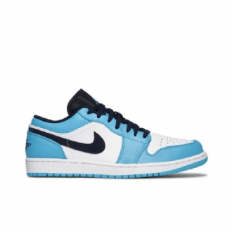 Air Jordan 1 Lav Hvit Blå Svart Herresko
