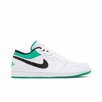 Air Jordan 1 Lav Hvit Grønn Svart Herresko