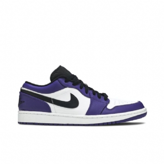 Air Jordan 1 Lav Hvit Lilla Svart Herresko