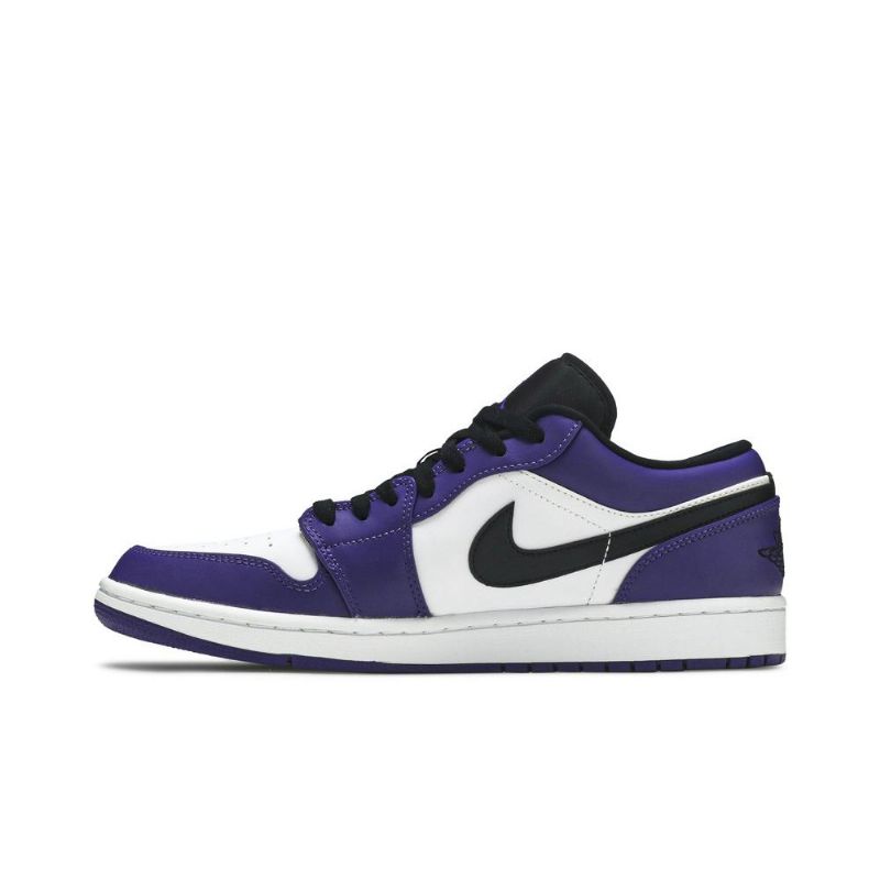 Air Jordan 1 Lav Hvit Lilla Svart Herresko