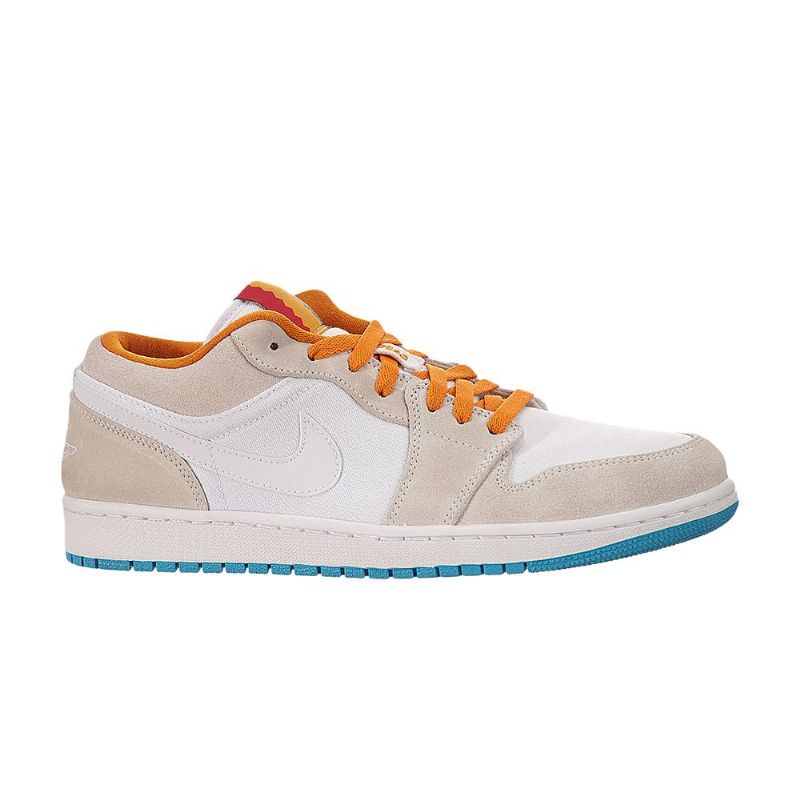 Air Jordan 1 Lav Hvit Oransje Beige Herresko