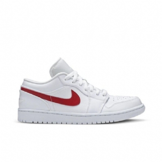 Air Jordan 1 Lav Hvit Rød Damesko