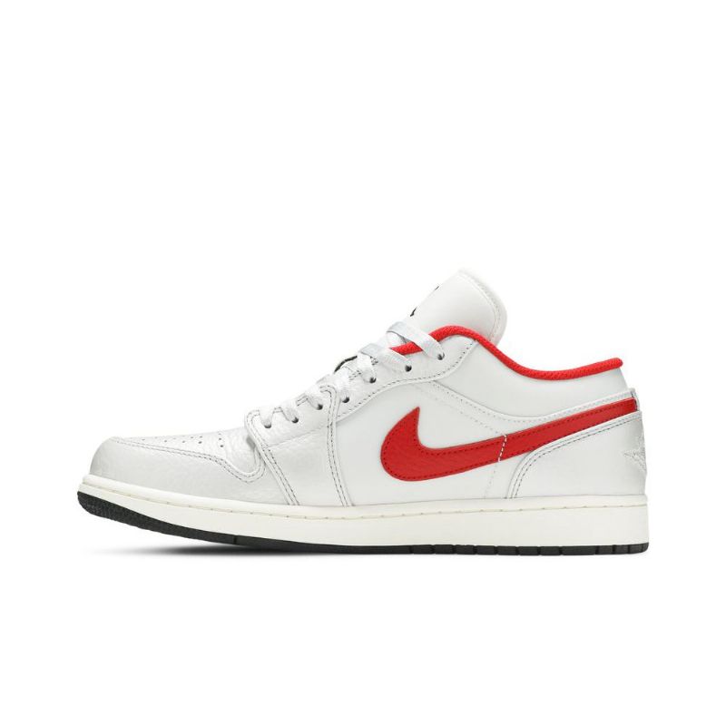 Air Jordan 1 Lav Hvit Rød Herresko