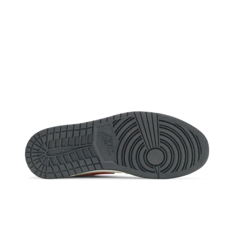 Air Jordan 1 Lav Hvit Rød Herresko