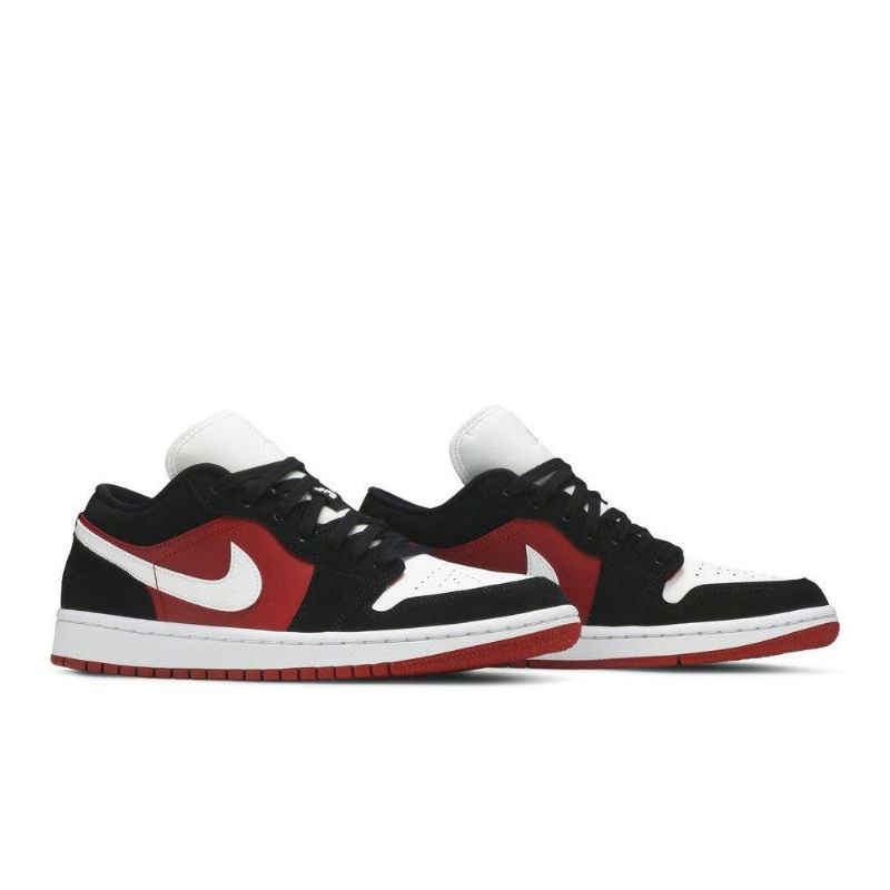 Air Jordan 1 Lav Hvit Rød Svart Damesko