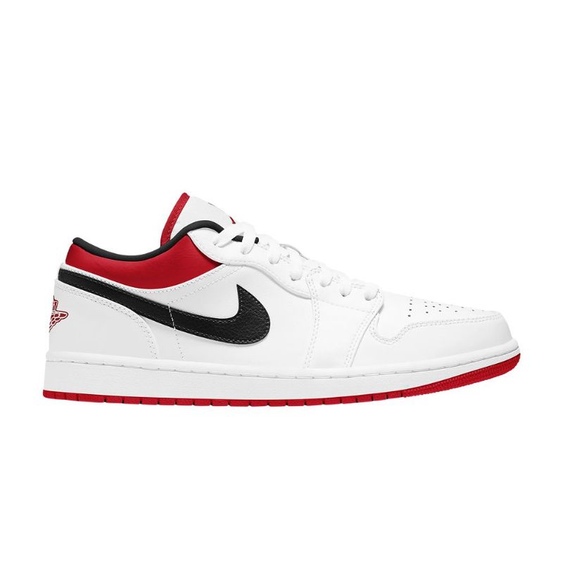 Air Jordan 1 Lav Hvit Rød Svart Herresko