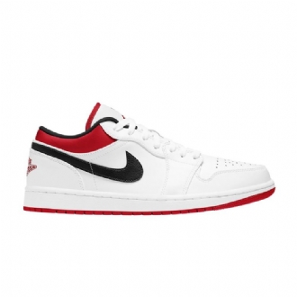 Air Jordan 1 Lav Hvit Rød Svart Herresko