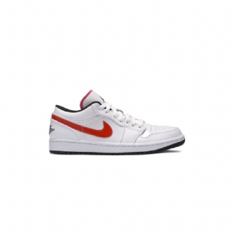 Air Jordan 1 Lav Hvit Rød Svart Herresko