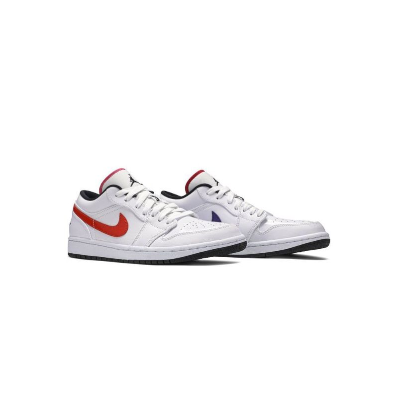Air Jordan 1 Lav Hvit Rød Svart Herresko