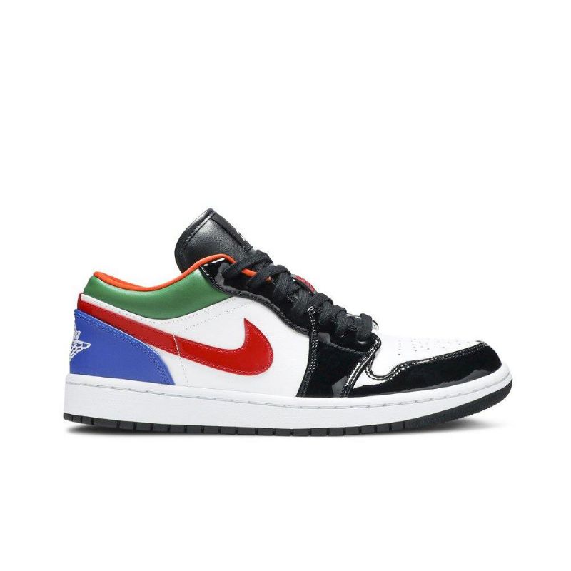 Air Jordan 1 Lav Hvit Svart Flerfarget Damesko
