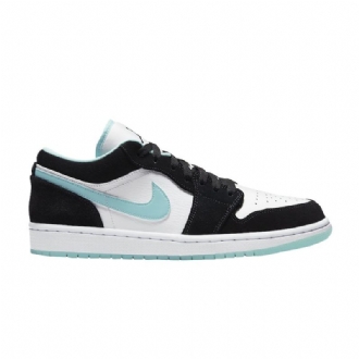 Air Jordan 1 Lav Hvit Svart Grønn Herresko