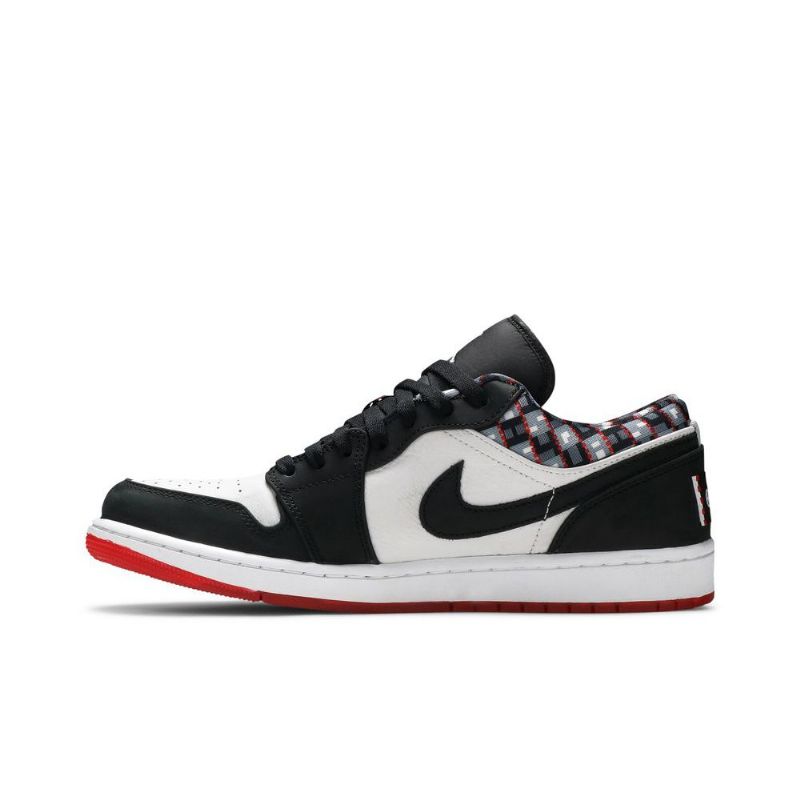 Air Jordan 1 Lav Hvit Svart Rød Herresko