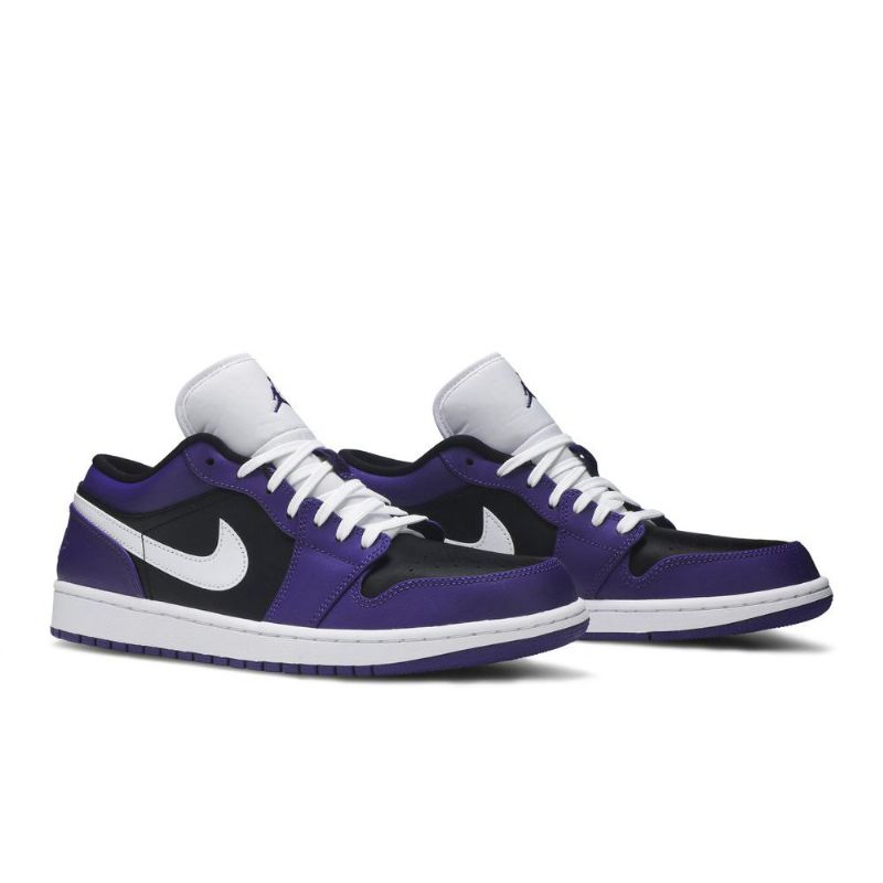 Air Jordan 1 Lav Lilla Svart Hvit Herresko