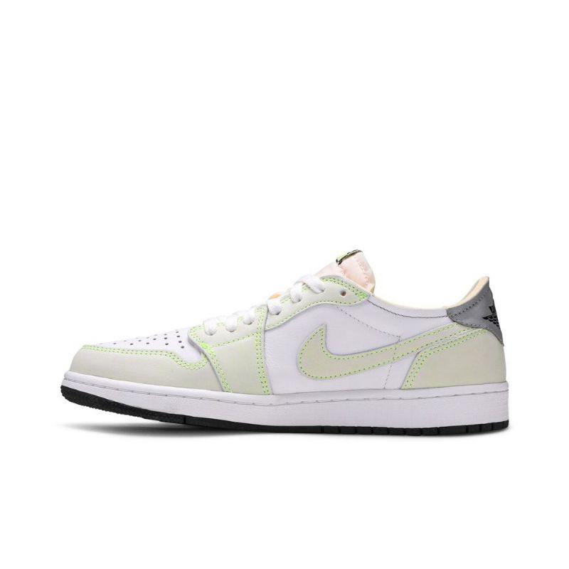Air Jordan 1 Lav Og Hvit Grønn Grå Herresko