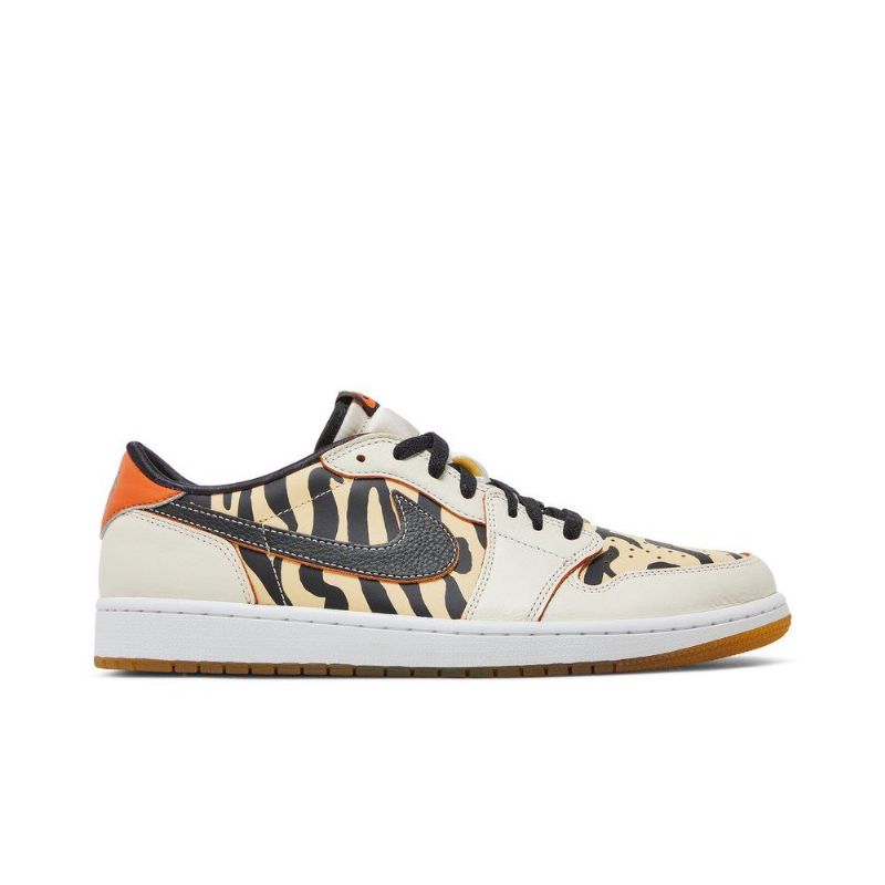 Air Jordan 1 Lav Og Hvit Svart Oransje Beige Herresko