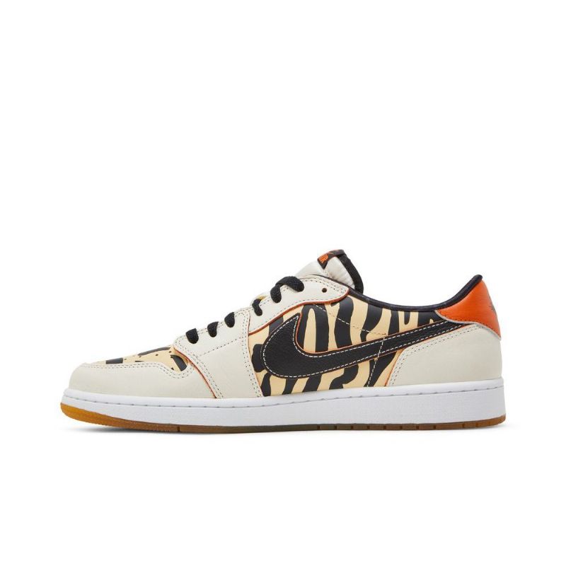 Air Jordan 1 Lav Og Hvit Svart Oransje Beige Herresko