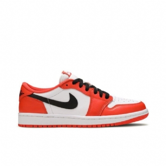 Air Jordan 1 Lav Og Oransje Hvit Svart Damesko