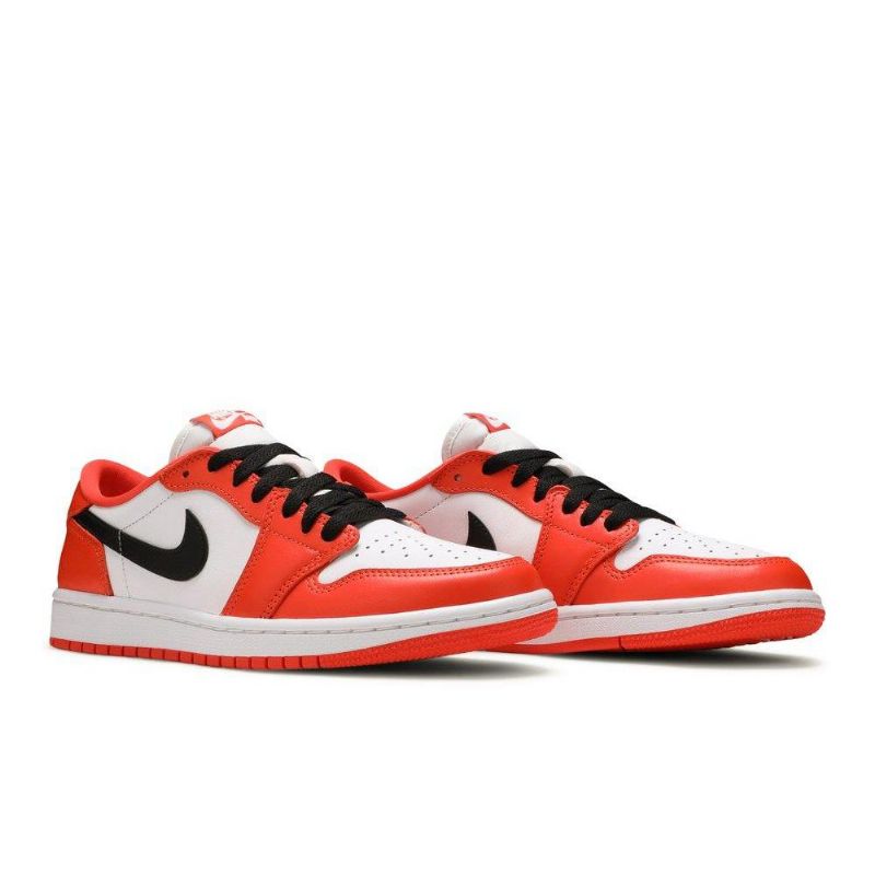 Air Jordan 1 Lav Og Oransje Hvit Svart Damesko