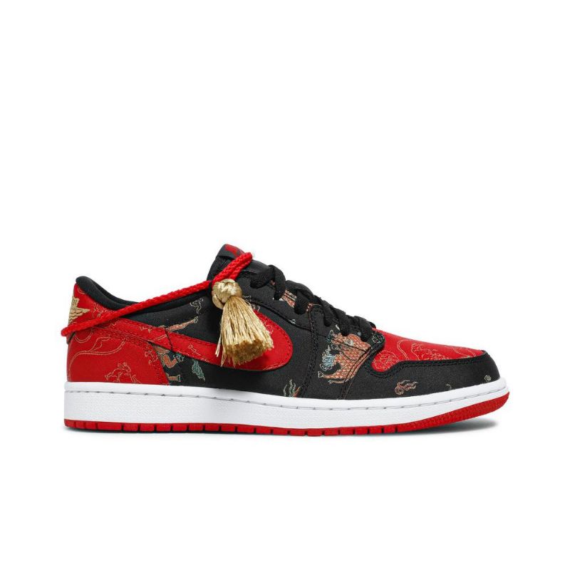 Air Jordan 1 Lav Og Rød Svart Gull Herresko