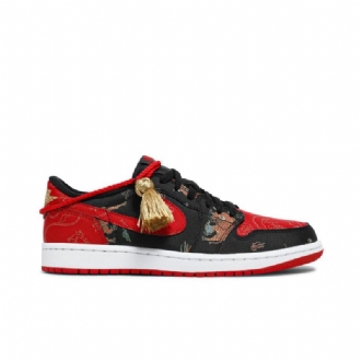 Air Jordan 1 Lav Og Rød Svart Gull Herresko