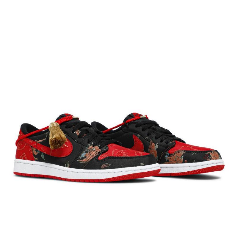 Air Jordan 1 Lav Og Rød Svart Gull Herresko
