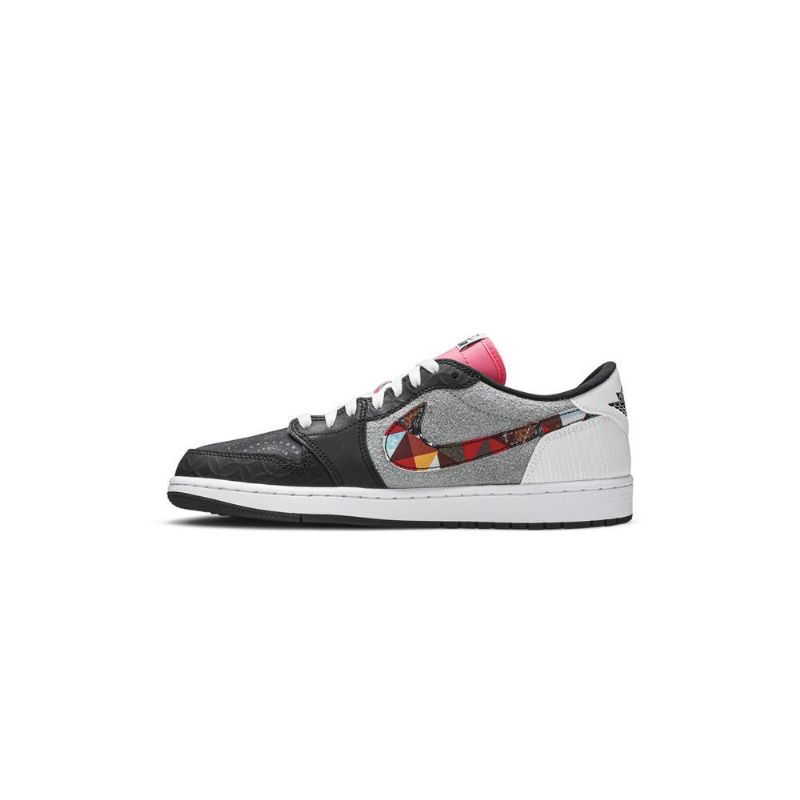 Air Jordan 1 Lav Og Svart Rosa Hvit Flerfarget Herresko