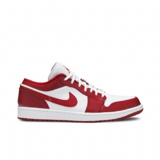 Air Jordan 1 Lav Rød Hvit Herresko