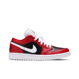Air Jordan 1 Lav Rød Hvit Svart Damesko