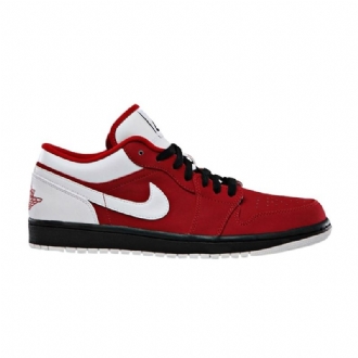 Air Jordan 1 Lav Rød Hvit Svart Herresko