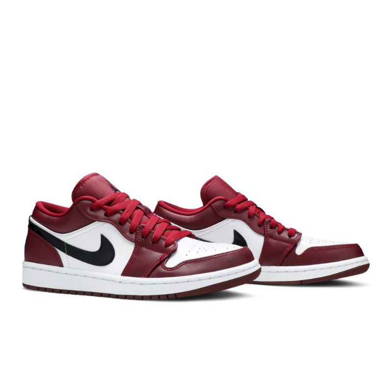 Air Jordan 1 Lav Rød Hvit Svart Herresko