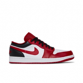 Air Jordan 1 Lav Rød Hvit Svart Herresko