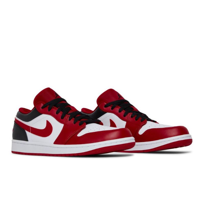 Air Jordan 1 Lav Rød Hvit Svart Herresko