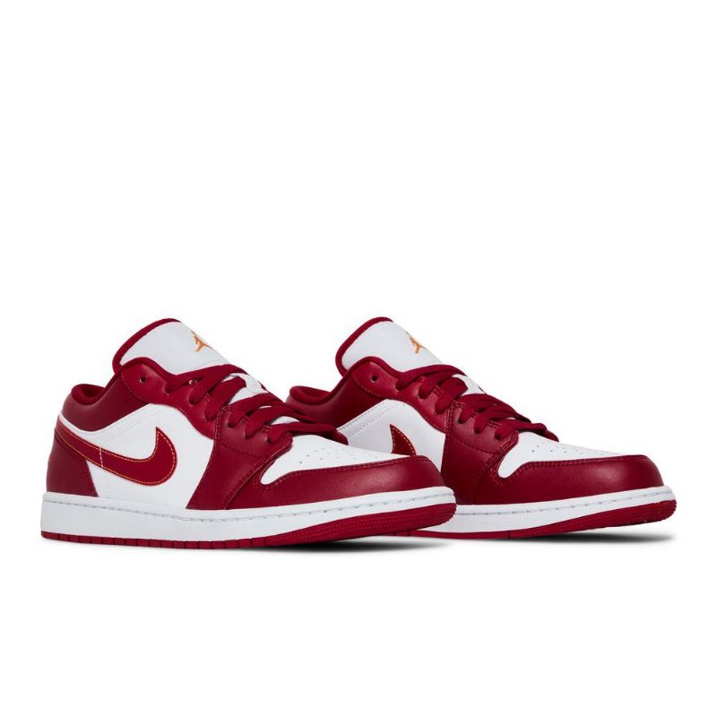 Air Jordan 1 Lav Rød Hvitt Gull Herresko