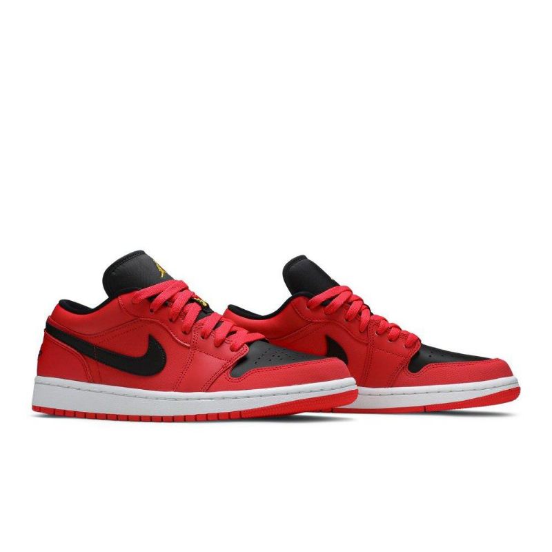 Air Jordan 1 Lav Rød Svart Hvit Damesko