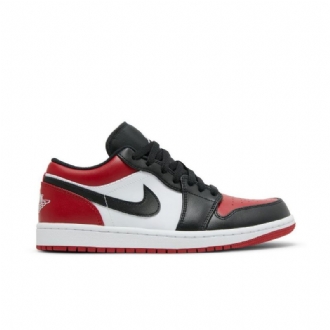Air Jordan 1 Lav Rød Svart Hvit Herresko