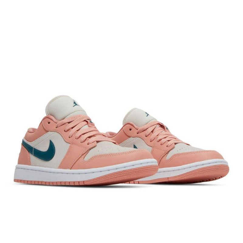 Air Jordan 1 Lav Rosa Grå Grønn Damesko