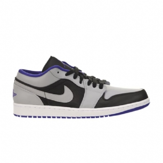 Air Jordan 1 Lav Svart Grå Blå Herresko
