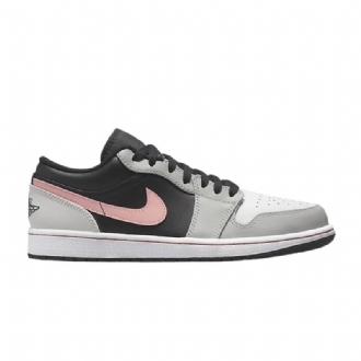 Air Jordan 1 Lav Svart Grå Hvit Rosa Herresko