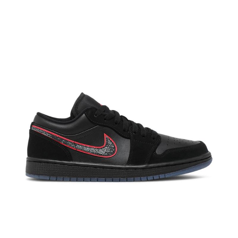 Air Jordan 1 Lav Svart Rød Herresko