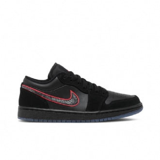 Air Jordan 1 Lav Svart Rød Herresko