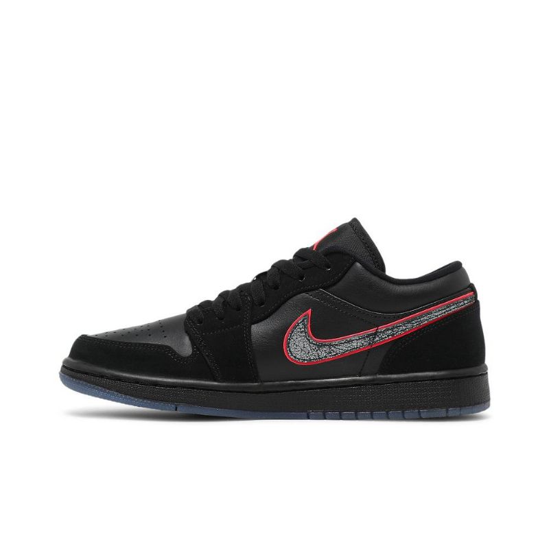 Air Jordan 1 Lav Svart Rød Herresko