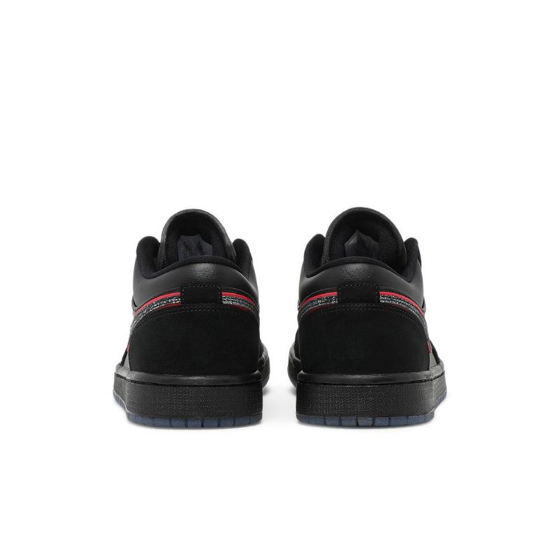 Air Jordan 1 Lav Svart Rød Herresko