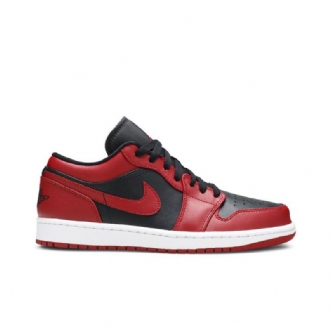 Air Jordan 1 Lav Svart Rød Herresko