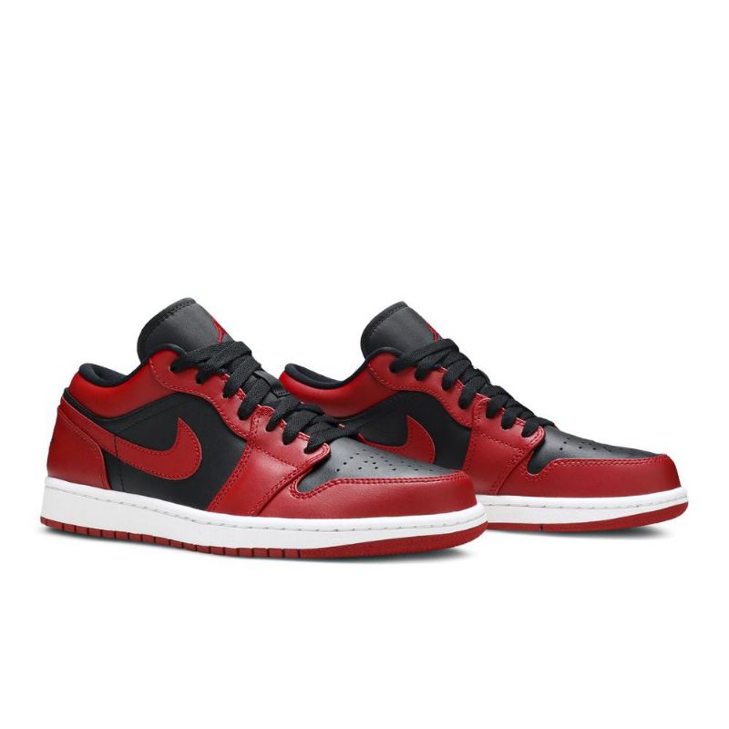 Air Jordan 1 Lav Svart Rød Herresko
