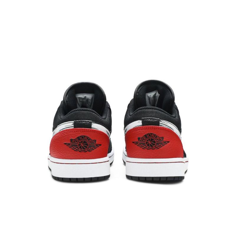 Air Jordan 1 Lav Svart Rød Sølv Hvit Herresko